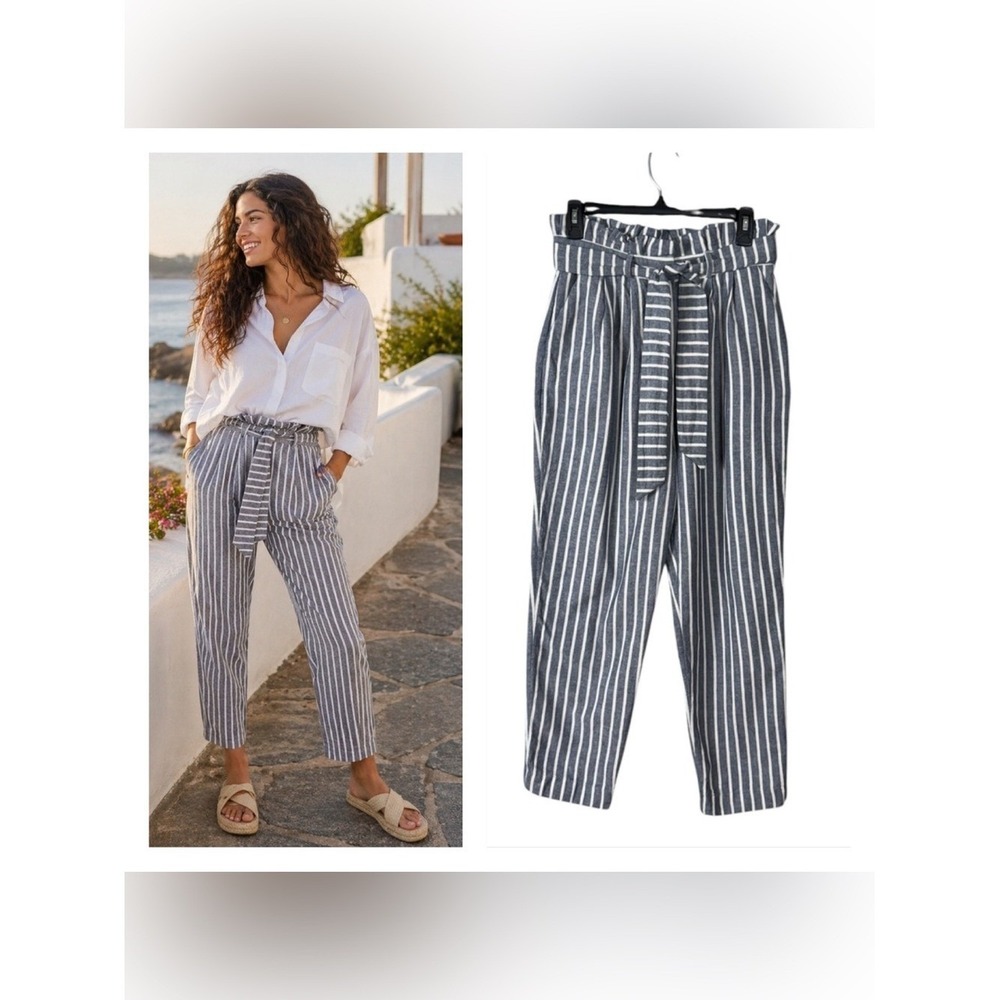 Urban Outfitters Womens Linen Pants Size 8 Nautical Beach Coastal Euro Summer